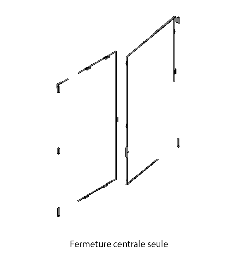 OBJETO BIM UNIQ Fermeture centrale pour fenêtre à frappe 2 vantaux