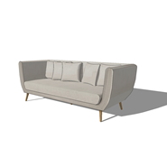 3 seater fabric sofa in light grey - bim