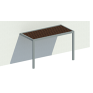 PAA-004 - Pergola 2 poteaux - Remplissage bois - bim