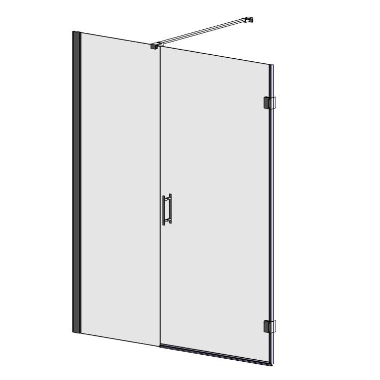 STROHM TEKA ITACA shower enclosure 1 folding door + 1 fixed panel of 6mm BIM OBJECT free BIM