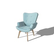 Stoffsessel, blau ICEBERG  - bim