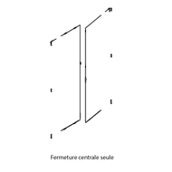 UNIQ - Fermeture centrale pour porte-fenêtre à frappe - 2 vantaux - bim