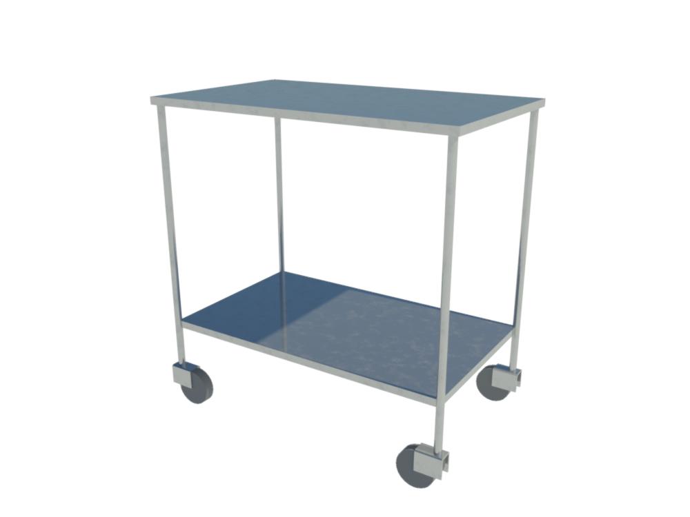 Stainless Steel Instrument Table - 2 trays BIM OBJECT: free BIM file ...